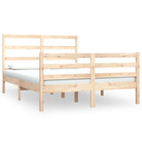 Cadre de lit sans matelas bois de pin massif 140x190 cm