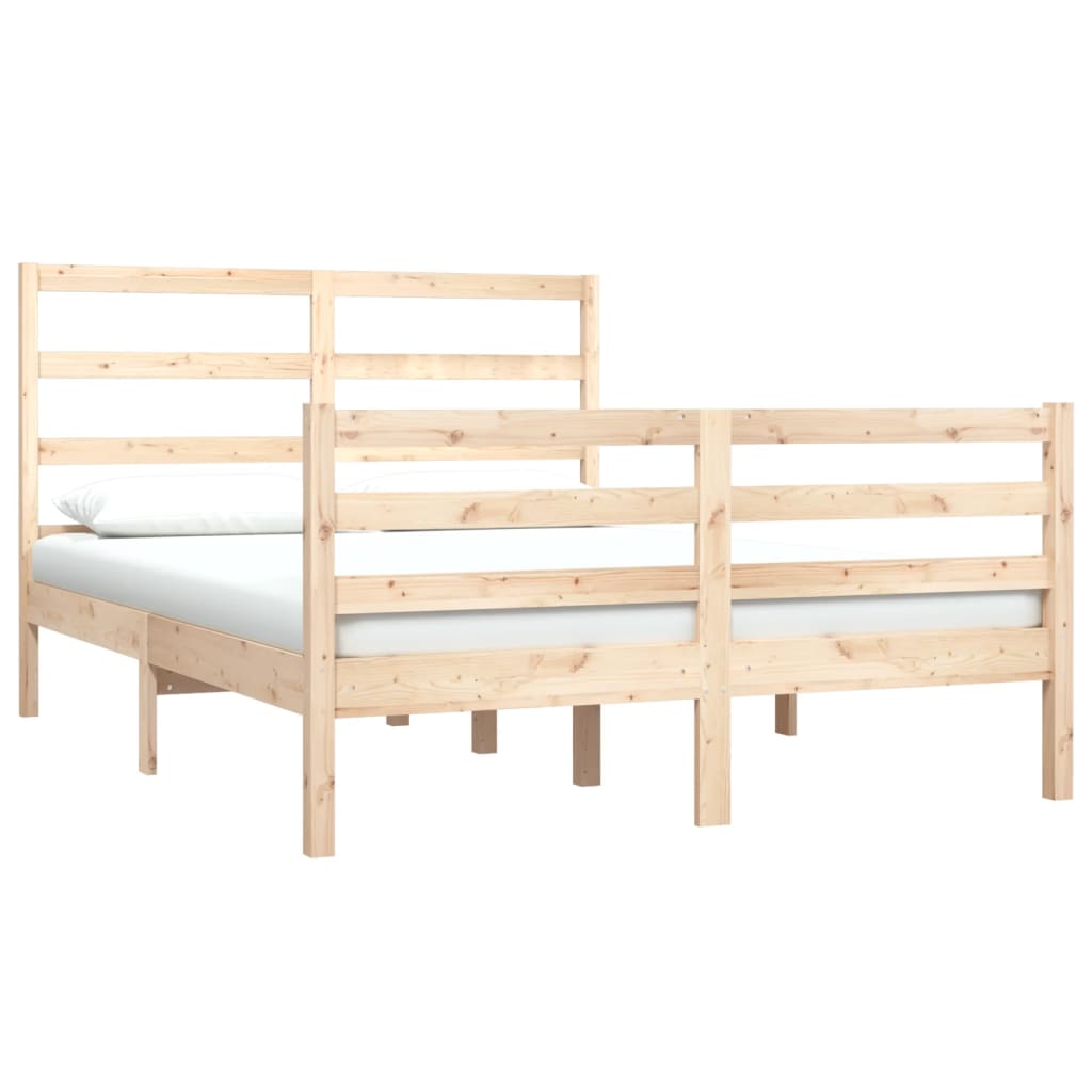 Cadre de lit sans matelas bois de pin massif 140x190 cm