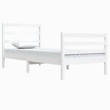 Cadre de lit sans matelas blanc bois de pin massif 90x200 cm