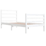 Cadre de lit sans matelas blanc bois de pin massif 90x200 cm