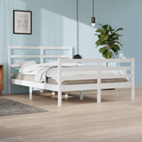 Cadre de lit sans matelas blanc bois de pin massif 160x200 cm