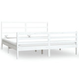 Cadre de lit sans matelas blanc bois massif de pin 180x200 cm