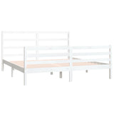 Cadre de lit sans matelas blanc bois massif de pin 180x200 cm