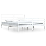 Cadre de lit sans matelas blanc bois massif de pin 200x200 cm