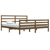 Cadre de lit sans matelas marron miel bois pin massif 200x200cm