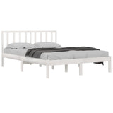 Cadre de lit sans matelas blanc bois massif de pin 180x200 cm