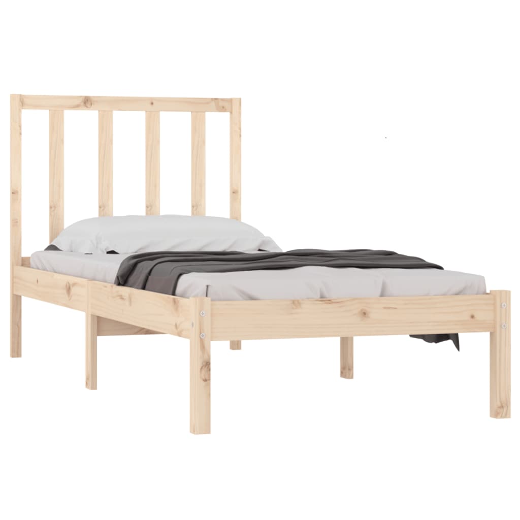 Cadre de lit sans matelas bois de pin massif 90x190 cm