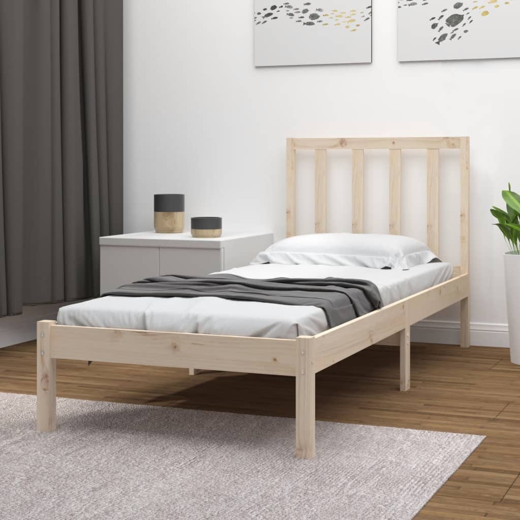 Cadre de lit sans matelas bois de pin massif 90x190 cm