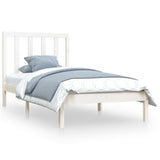 Cadre de lit sans matelas blanc bois de pin massif 100x200 cm