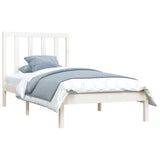 Cadre de lit sans matelas blanc bois de pin massif 100x200 cm