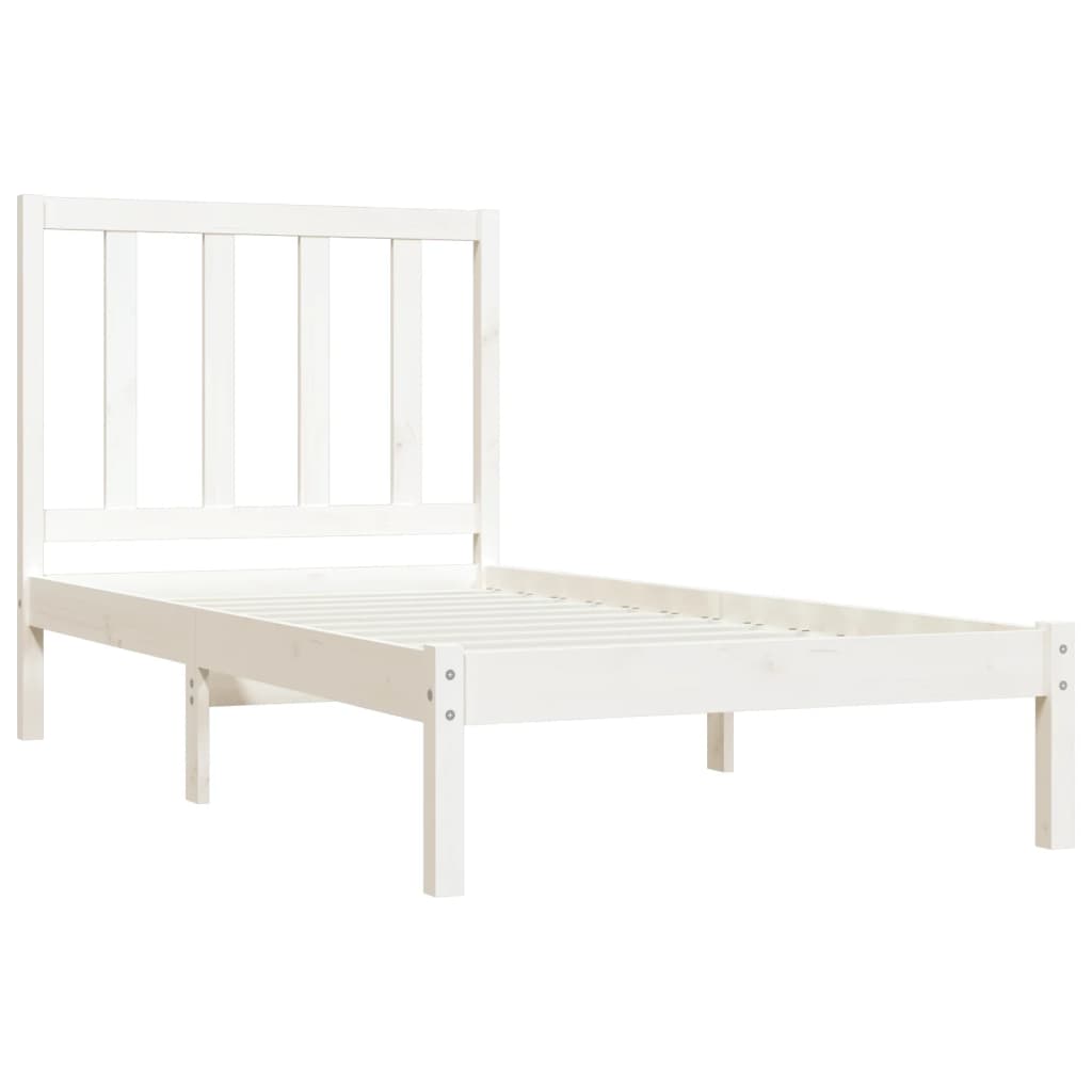 Cadre de lit sans matelas blanc bois de pin massif 100x200 cm