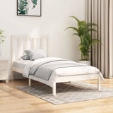 Cadre de lit sans matelas blanc bois de pin massif 100x200 cm