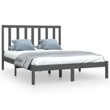 Cadre de lit sans matelas gris bois de pin massif 150x200 cm