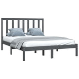 Cadre de lit sans matelas gris bois de pin massif 150x200 cm