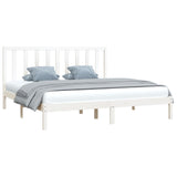 Cadre de lit sans matelas blanc bois massif de pin 200x200 cm