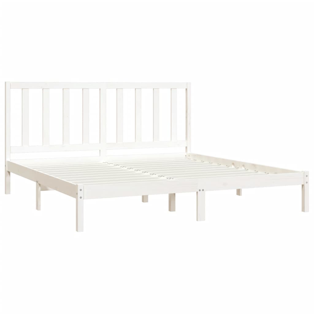 Cadre de lit sans matelas blanc bois massif de pin 200x200 cm