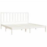 Cadre de lit sans matelas blanc bois massif de pin 200x200 cm