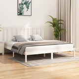 Cadre de lit sans matelas blanc bois massif de pin 200x200 cm