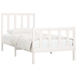 Cadre de lit sans matelas blanc 75x190 cm bois massif