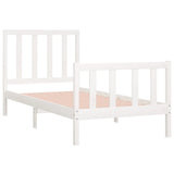 Cadre de lit sans matelas blanc 75x190 cm bois massif