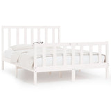 Cadre de lit sans matelas blanc 120x190 cm bois massif