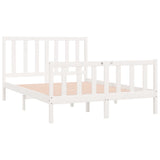 Cadre de lit sans matelas blanc 120x190 cm bois massif