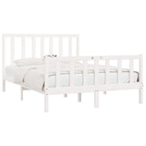 Cadre de lit sans matelas blanc 140x190 cm bois massif