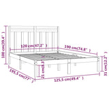 Cadre de lit sans matelas 120x190 cm bois massif