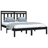 Cadre de lit sans matelas noir 120x190 cm bois massif