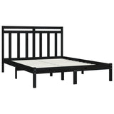 Cadre de lit sans matelas noir 120x190 cm bois massif