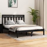 Cadre de lit sans matelas noir 120x190 cm bois massif