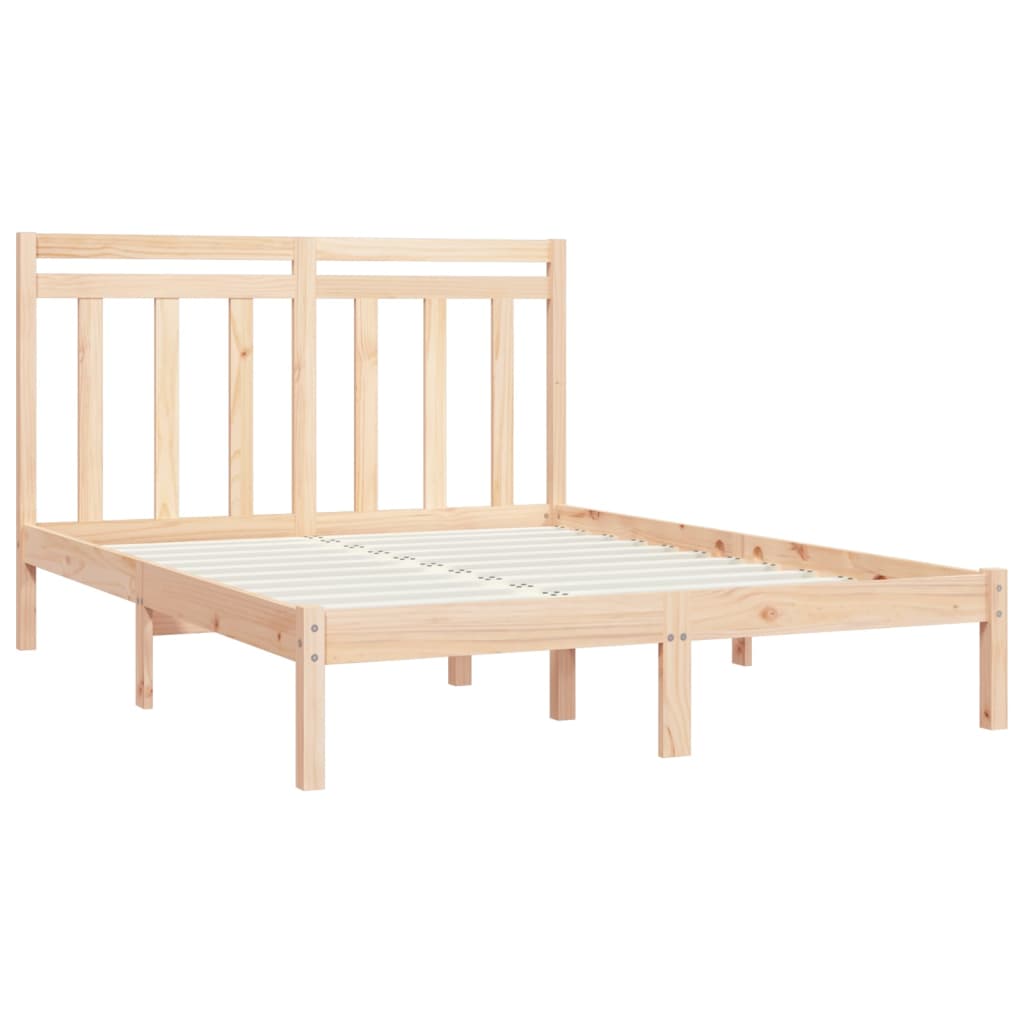 Cadre de lit sans matelas 135x190 cm bois massif