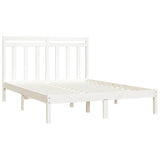 Cadre de lit sans matelas blanc 135x190 cm bois massif