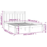 Cadre de lit sans matelas 140x190 cm bois massif