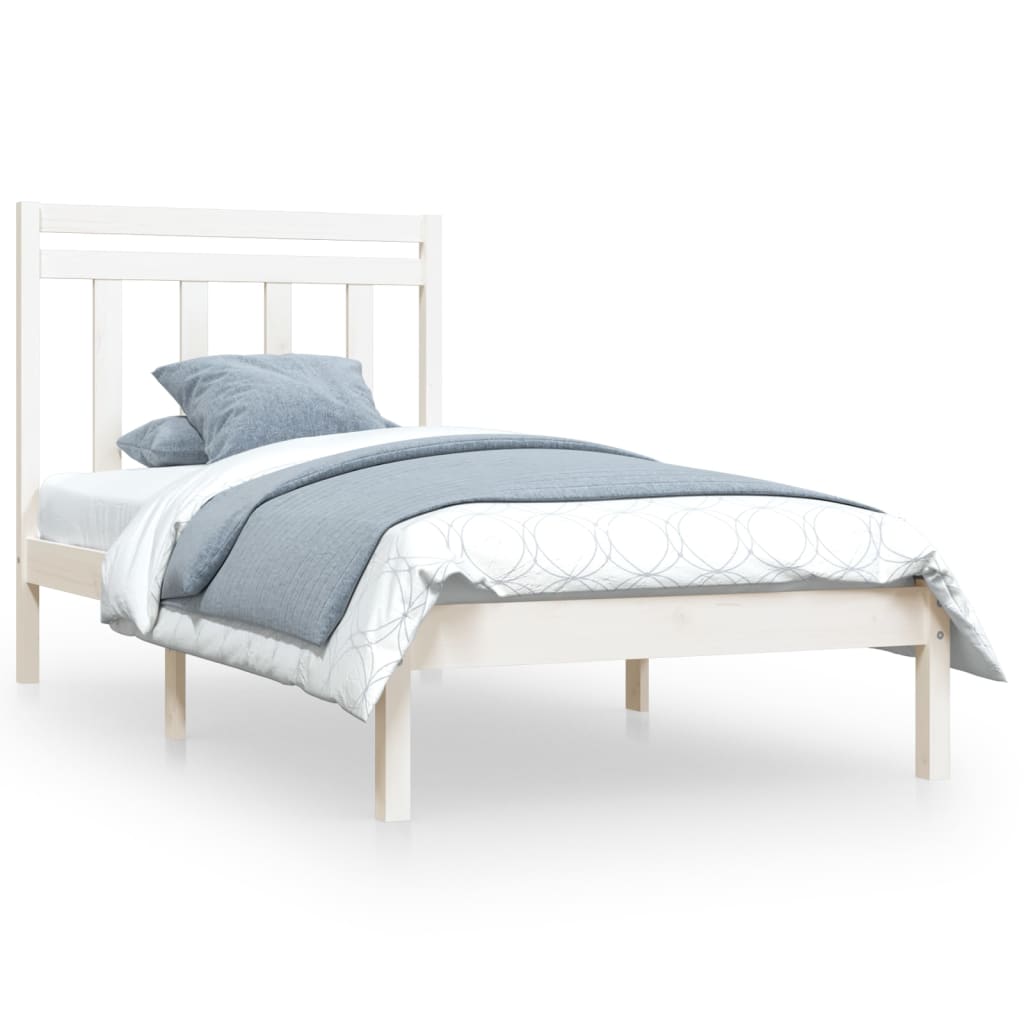 Cadre de lit sans matelas blanc 100x200 cm bois massif