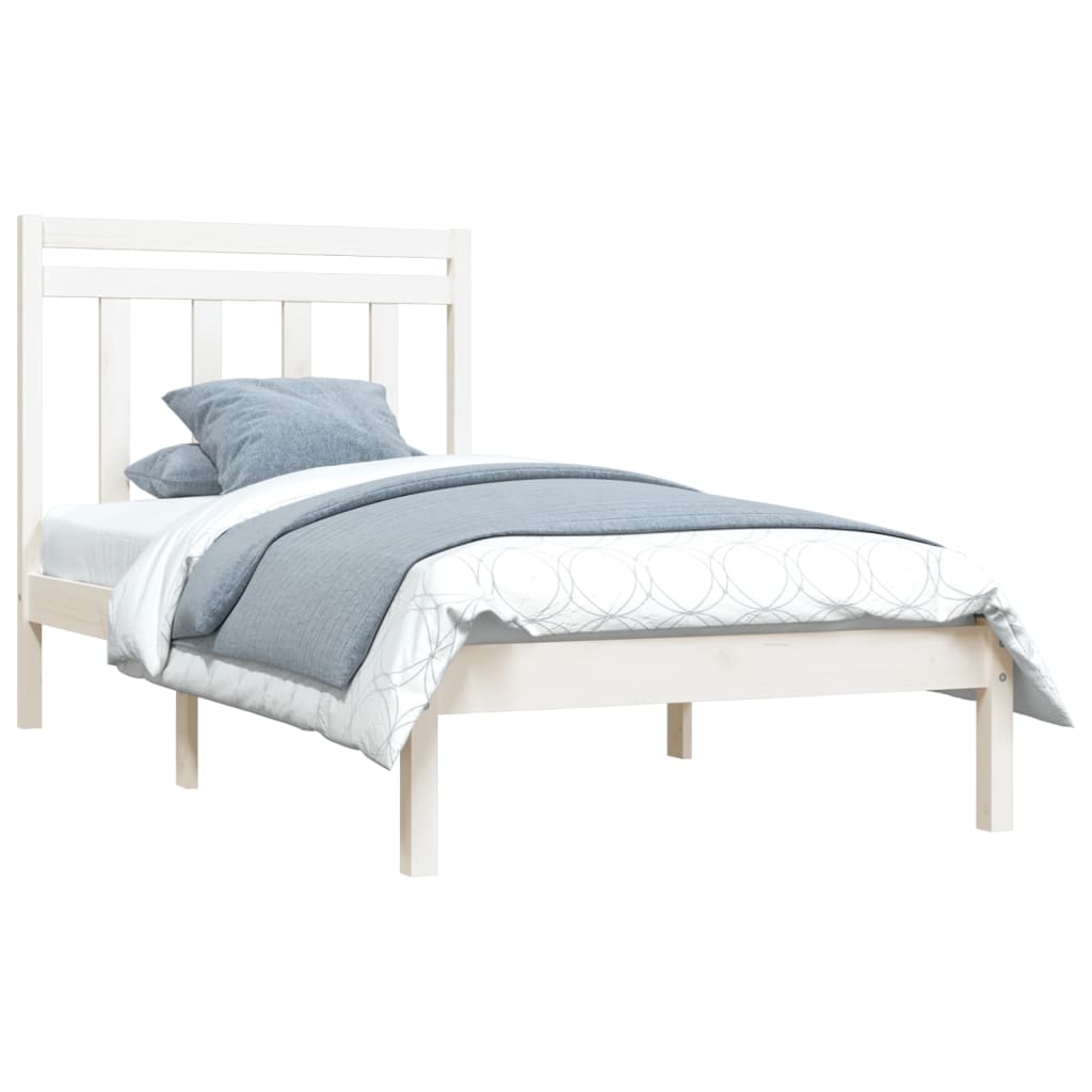 Cadre de lit sans matelas blanc 100x200 cm bois massif