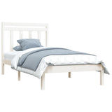 Cadre de lit sans matelas blanc 100x200 cm bois massif