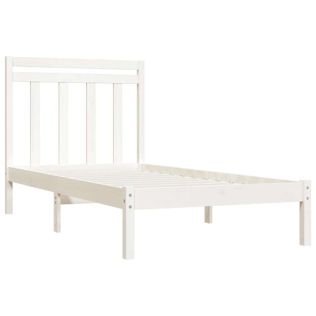 Cadre de lit sans matelas blanc 100x200 cm bois massif