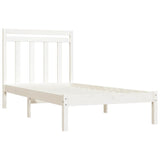 Cadre de lit sans matelas blanc 100x200 cm bois massif