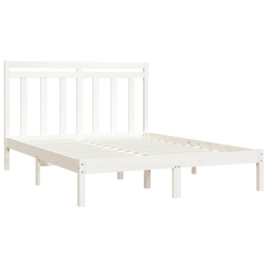 Cadre de lit sans matelas blanc 140x200 cm bois massif