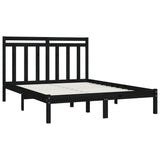 Cadre de lit sans matelas noir 150x200 cm bois massif