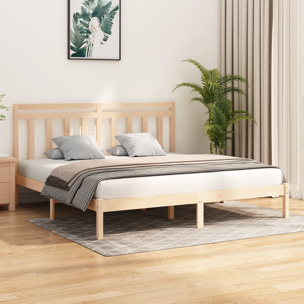 Cadre de lit sans matelas 200x200 cm bois massif