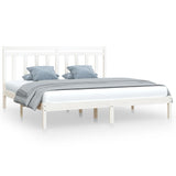 Cadre de lit sans matelas blanc 200x200 cm bois massif