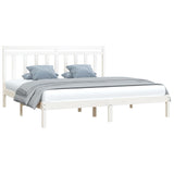 Cadre de lit sans matelas blanc 200x200 cm bois massif