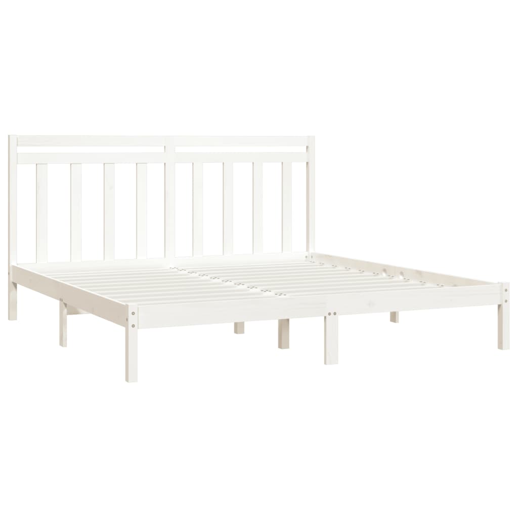 Cadre de lit sans matelas blanc 200x200 cm bois massif