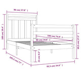 Cadre de lit sans matelas 90x190 cm bois massif