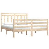 Cadre de lit sans matelas 120x190 cm bois massif