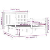 Cadre de lit sans matelas 120x190 cm bois massif