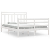 Cadre de lit sans matelas blanc 135x190 cm bois massif