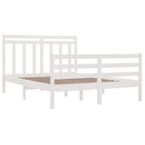 Cadre de lit sans matelas blanc 135x190 cm bois massif